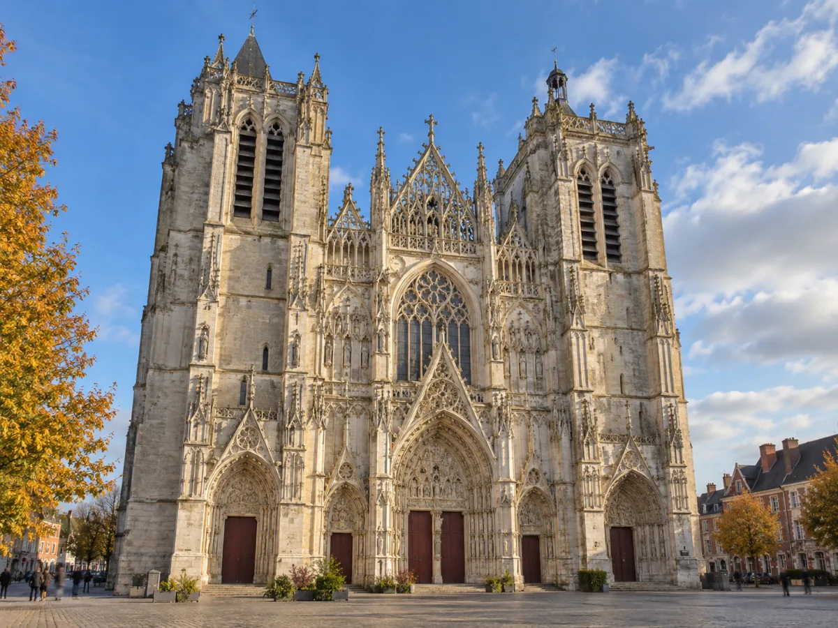 Façade gothique flamboyante de la collégiale Saint-Vulfran d'Abbeville