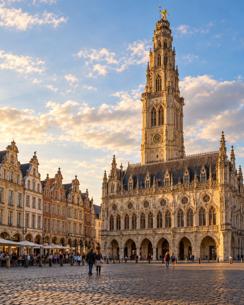 Hôtel de ville et beffroi d’Arras sur la Place des Héros